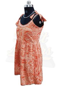 Orange Paisley Tie-Strap Tank