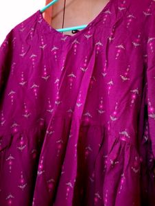 Marron Peplum Top