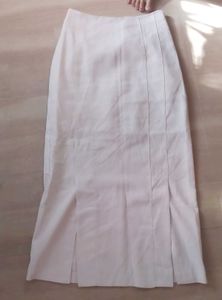 Cream Beige Slit Skirt