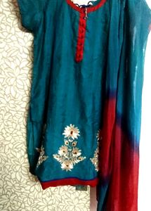 Pure Cotton Heavy Embroidery Work Kurti With Dupat