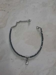 Beaded Heart Charm anklet