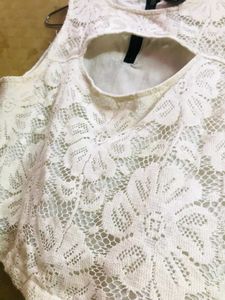 White Lace Crop Top