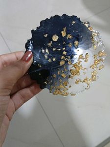 Handmade Resin Coaster with Gold Leaf