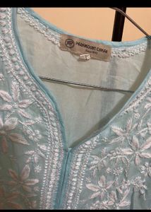 Paramount Chikan Sky Blue Handmade Chikankari Kurt