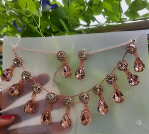 Pink Teardrop Jewelry Set