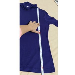 Navy Blue Turtle Neck Top