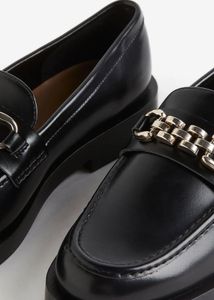 Black Chain Detail Loafers
