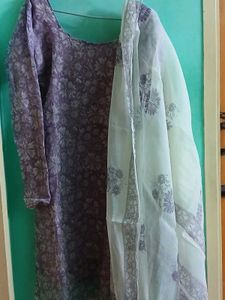 Lavender Kurta With Duppatta
