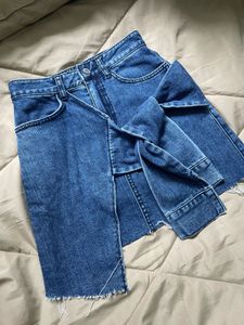 Slit Denim Skirt