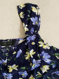 Floral Print Navy Blue Top