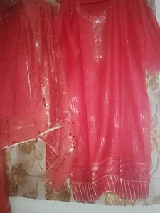Pent Kameez Wita Mirror Dupatta