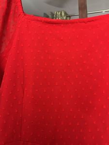Red Long Sleeve Mini Dress