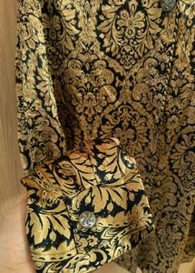 ✨ Vintage Gold &amp; Black Damask Blouse ✨