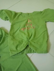 Green Wide Leg Pants &amp; Top Set