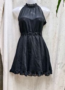 11277. Black Halter Neck Mini Dress