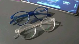 👓✨blue &amp; crystal grey spectacles frame