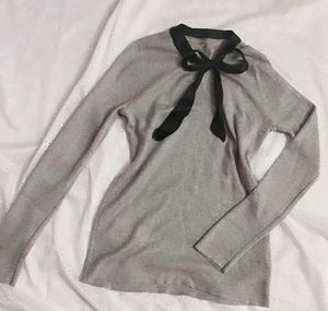 grunge y2k bow tie top