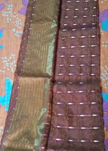 Beautiful Golden Work Silk Saree