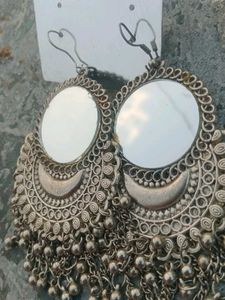 Silver Mirror Dangle Earrings