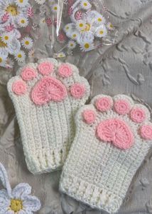 Crochet Catpaw Fingerless Gloves