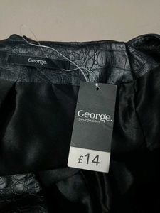 faux leather Chic Black Mini Skirt New With Tag