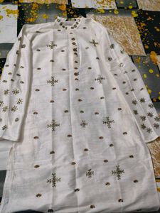 Embroidered White Kurta