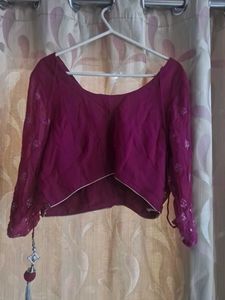 Maroon Embellished Blouse