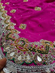 Pink Mirror 🪞 Work Saree With Blouse 🔥