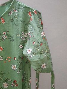 Green Floral Print Dress