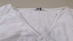Stylish White Balloon Sleeves Top