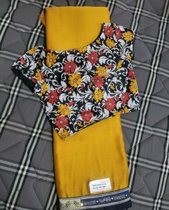 Elegant Mustard Saree with Blouse