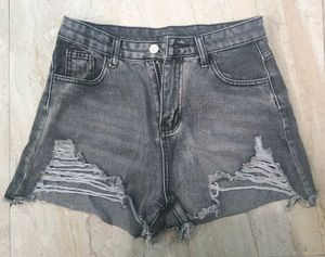 Emo Distressed Denim Shorts
