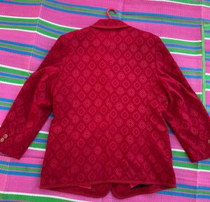 Red Patterned Blazer