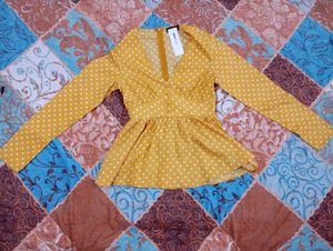 Polka Dot Peplum Top