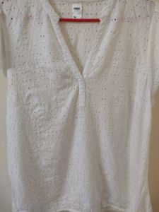 Daily Wear Cotton White Tunic Top