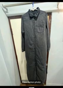 Branded Denim Shirt Dress