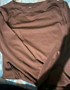 coffee brown long sleeve top