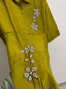 Olive Green Floral Top