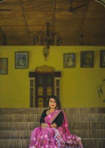 Pink Mekhela Chaadar