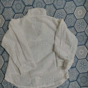 White Mesh Sheer Shirt