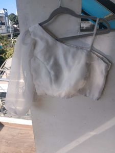 White One-Shoulder Blouse