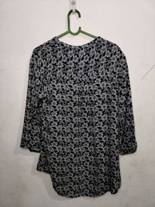 Printed Navy Blue Top