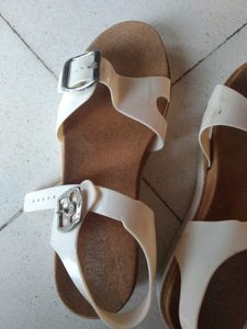white sandals