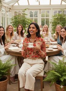 🌹Garden Glam! Rose Shimmer Blouse-Thrift Score🌹