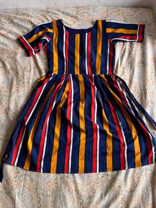Striped Fit & Flare Dress