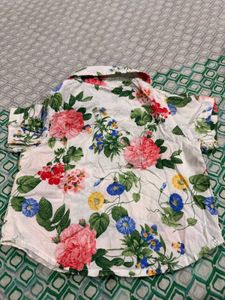 Kids Floral Short Sleeves Shirt Unisex (3-6months)
