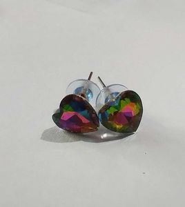 Heart-Shaped Rhinestone Earrings