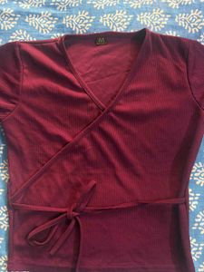 Burgundy Casual T-Shirt