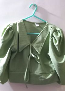 🎀⛳️BOW-TIE GREEN CROP TOP🎀