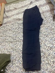 A Navy Blue Checked Joggers  In L size